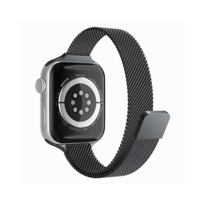 Curea Techsuit W034, Compatibila Cu Apple Watch 1 / 2 / 3 / 4 / 5 / 6 / 7 / SE - 38/41mm, Metalic, Negru